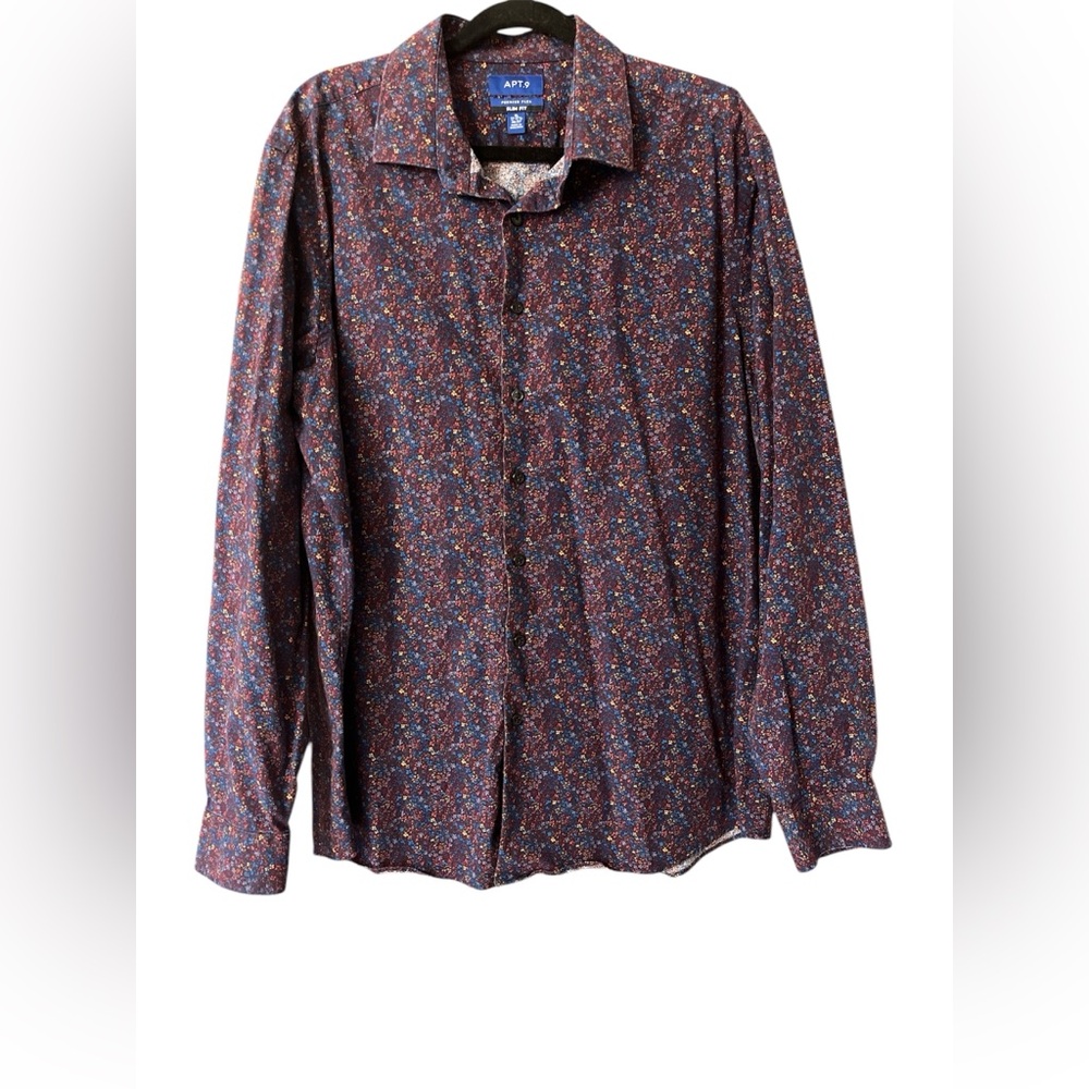 Apt 9 floral print button up shirt